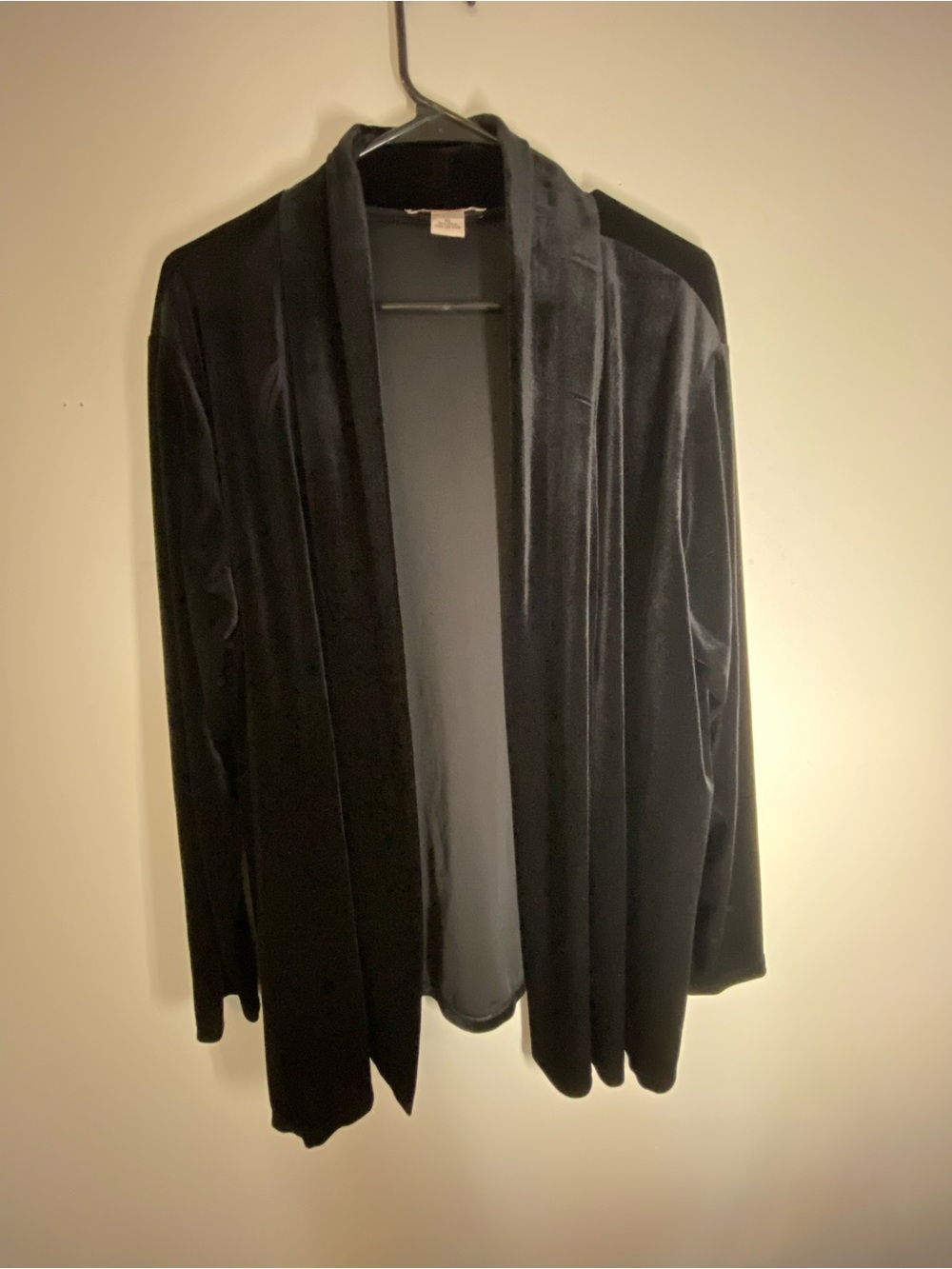 Notations Black Velvet Open-Front Blazer
